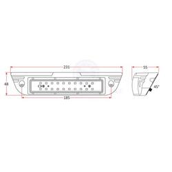 Light LED flood 231mm surface mount white/red 9-32v 20W white