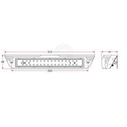 Light LED flood 312mm surface mount white/amber 9-32v 30W black