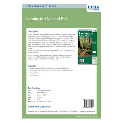 Lamington National Park Map