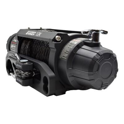 Carbon 12K 12000lb Electric Winch With Black Rope & Red Hook VER. 3