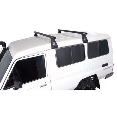 Rhino Rack Heavy Duty Rl210 Black 2 Bar Roof Rack For Volkswagen Kombi T2 2Dr Van High Roof 01/65 To 12/80