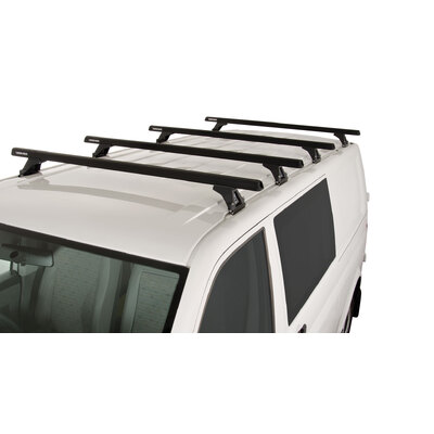 Rhino Rack Heavy Duty Rltf Black 4 Bar Roof Rack For Volkswagen Transporter T5 2Dr Van Swb (Low Roof) 08/04 To 11/15