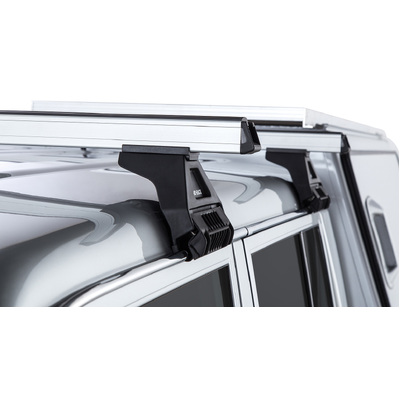 Rhino Rack Heavy Duty Rl110 Silver 2 Bar Roof Rack For Toyota Landcruiser 79 Series 4Dr 4Wd Double Cab 03/07 On