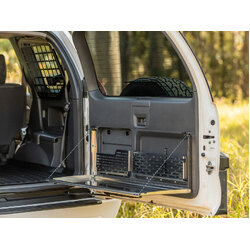 Rear Door Drop Down Table to suit Toyota Prado 120 / Lexus GX 470 [Natural Stainless]