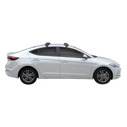 Yakima FlushBar 100 & 105cm Silver Pair (S26Y) To Suit Hyundai Elantra 4dr Sedan 02/2016-/On