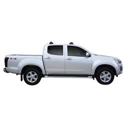 Yakima FlushBar 100 & 105cm Silver Pair (S26Y) To Suit Isuzu D-Max LS-U/LS-M Crew Cab /2012-08/2020