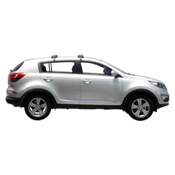 Yakima FlushBar 100 & 105cm Silver Pair (S26Y) To Suit Kia Sportage 5dr SUV /2010-/2015