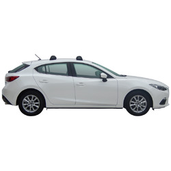 Yakima FlushBar 100 & 105cm Silver Pair (S26Y) To Suit Mazda 3 5dr Hatch /2016-04/2019