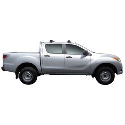 Yakima ThruBar 135cm Silver Pair (S17Y) To Suit Mazda BT-50 Dual Cab 11/2011-09/2020