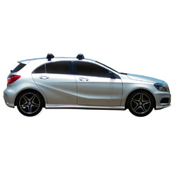 Yakima ThruBar 120cm Silver Pair (S16Y) To Suit Mercedes-Benz A-Class 5dr Hatch /2013-/2015