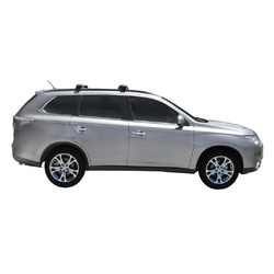 Yakima ThruBar 120cm Silver Pair (S16Y) To Suit Mitsubishi Outlander 5dr SUV /2013-/2015