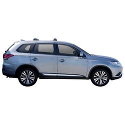 Yakima FlushBar 100 & 105cm Silver Pair (S26Y) To Suit Mitsubishi Outlander 5dr SUV /2018-10/2021