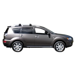 Yakima ThruBar 120cm Silver Pair (S16Y) To Suit Mitsubishi Outlander MK II 09/2009-/2012