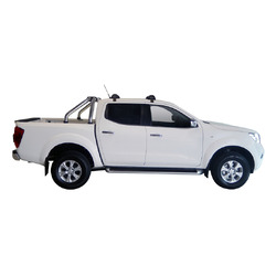 Yakima FlushBar 105cm Silver Pair (S7Y) To Suit Nissan Navara NP300 (D23) Dual Cab 06/2015-/On