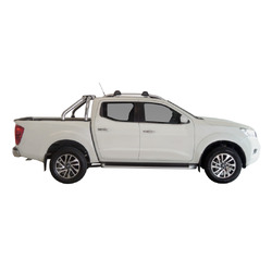 Yakima FlushBar 105cm Silver Pair (S7Y) To Suit Nissan Navara NP300 (D23) Dual Cab 06/2015-/On