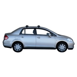 Yakima FlushBar 100cm Silver Pair (S6Y) To Suit Nissan Tiida 4dr Sedan /2004-/2012