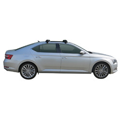 Yakima FlushBar 100 & 105cm Silver Pair (S26Y) To Suit Skoda Superb 5dr Hatch /2015-/On