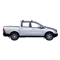 Yakima FlushBar 105cm Silver Pair (S7Y) To Suit SsangYong Actyon Sport 4dr Ute 03/2007-/2012