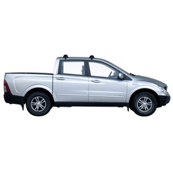 Yakima ThruBar 135cm Silver Pair (S17Y) To Suit SsangYong Actyon Sport 4dr Ute 03/2007-/2012