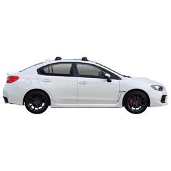 Yakima FlushBar 100 & 105cm Silver Pair (S26Y) To Suit Subaru WRX 4dr Sedan /2015-05/2022