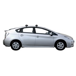 Yakima FlushBar 100cm Silver Pair (S6Y) To Suit Toyota Prius 5dr Hatch 07/2009-03/2012