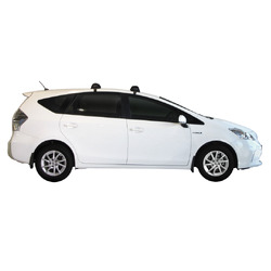 Yakima FlushBar 100cm Silver Pair (S6Y) To Suit Toyota Prius V (Glass Roof) /2012-/On