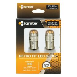 Ignite Bau15S Base Amber 12/24V 900 Lumens (Pkt2)