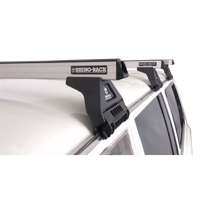 Rhino Rack Heavy Duty Rl110 Silver 3 Bar Roof Rack For Toyota Landcruiser 80 Series 4Dr 4Wd 05/90 To 03/98