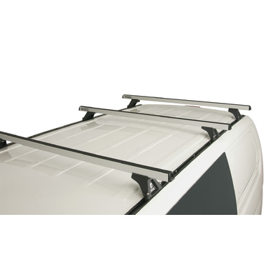 Rhino Rack Heavy Duty Rltf Trackmount Silver 3 Bar Roof Rack For Hyundai Iload 2Dr Van 08 To 21