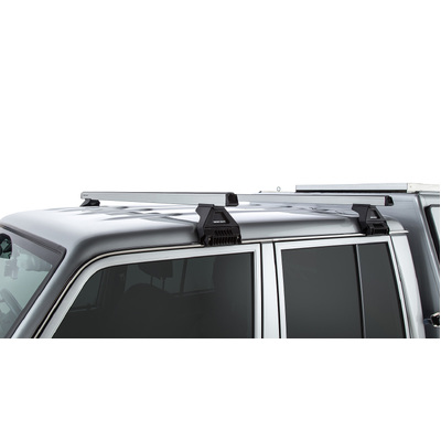 Rhino Rack Heavy Duty Rl110 Silver 2 Bar Roof Rack For Toyota Landcruiser 79 Series 4Dr 4Wd Double Cab 03/07 On