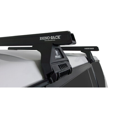 Rhino Rack Heavy Duty Rl110 Black 2 Bar Roof Rack For Mitsubishi L300 2Dr Van Swb 04/80 To 05/13