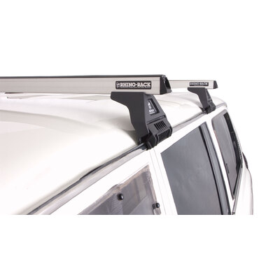 Rhino Rack Heavy Duty Rl110 Silver 2 Bar Roof Rack For Toyota Landcruiser 80 Series 4Dr 4Wd 05/90 To 03/98