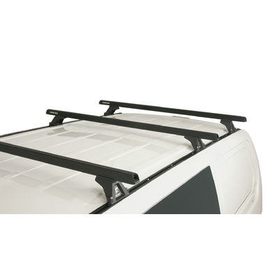 Rhino Rack Heavy Duty Rltf Trackmount Black 3 Bar Roof Rack For Hyundai Iload 2Dr Van 08 To 21