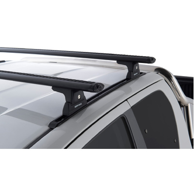 Rhino Rack Vortex Rlt600 Trackmount Black 2 Bar Roof Rack For Toyota Hilux Gen 8 2Dr Ute Extra Cab 10/15 To 20