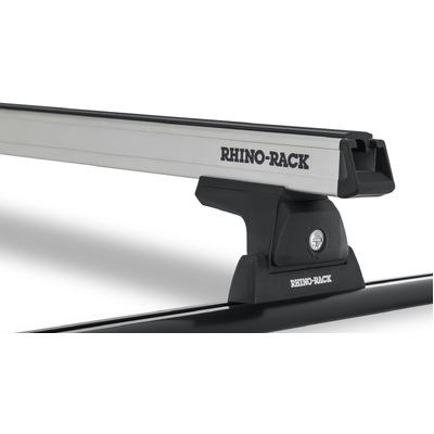 Rhino Rack Heavy Duty Rlt600 Trackmount Silver 2 Bar Roof Rack For Toyota Hilux Gen 8 2Dr Ute Extra Cab 10/15 To 20