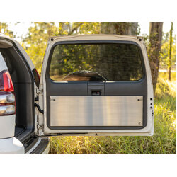 Rear Door Drop Down Table to suit Toyota Prado 120 / Lexus GX 470 [Natural Stainless]