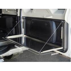 Rear Door Drop Down Table to suit Mitsubishi Pajero Gen 4 NS-NX [Natural Stainless]