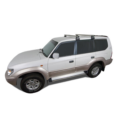 Rhino Rack Heavy Duty Rl110 Silver 2 Bar Roof Rack For Toyota Landcruiser 80 Series 4Dr 4Wd 05/90 To 03/98