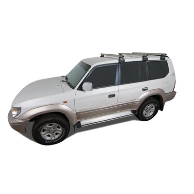 Rhino Rack Heavy Duty Rl110 Silver 3 Bar Roof Rack For Toyota Landcruiser 80 Series 4Dr 4Wd 05/90 To 03/98