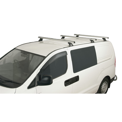 Rhino Rack Heavy Duty Rltf Trackmount Silver 3 Bar Roof Rack For Hyundai Iload 2Dr Van 08 To 21