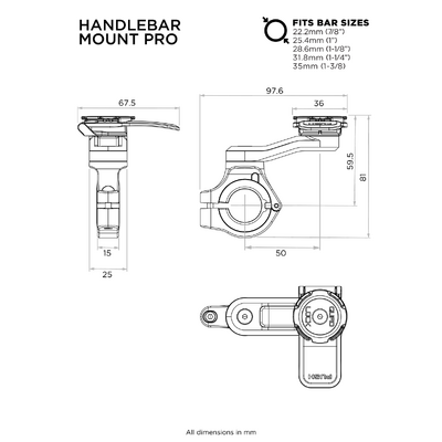 Quad Lock Motorcycle Handlebar Mount Pro