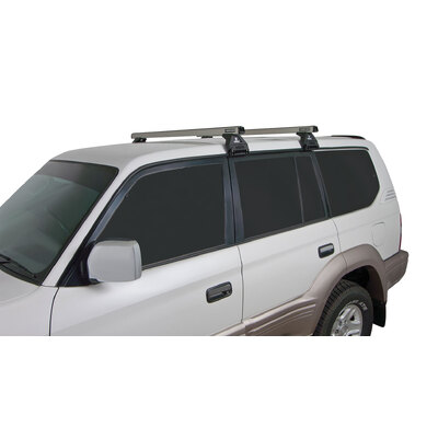 Rhino Rack Heavy Duty Rl110 Silver 2 Bar Roof Rack For Toyota Landcruiser 80 Series 4Dr 4Wd 05/90 To 03/98