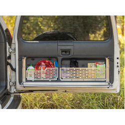 Rear Door Utensil Cage to suit Toyota Prado 120 / Lexus GX 470 [Natural Stainless]