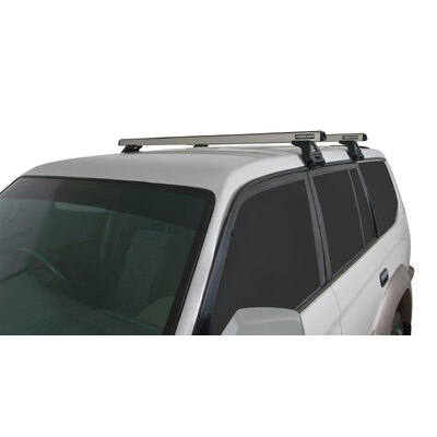 Rhino Rack Heavy Duty Rl110 Silver 3 Bar Roof Rack For Toyota Landcruiser 80 Series 4Dr 4Wd 05/90 To 03/98