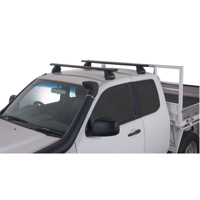 Rhino Rack Vortex 2500 Black 2 Bar Roof Rack For Mazda Bravo 4Dr Ute Dual Cab 02/99 To 11/06