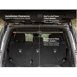 Standalone Rear Roof Shelf to suit Toyota LandCruiser LC300 [Large Side Molle Panels]