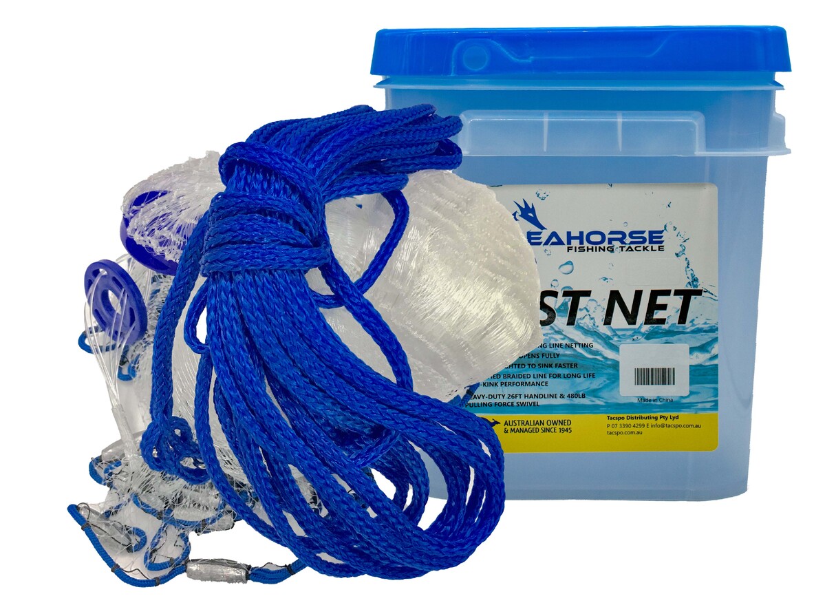 Seahorse 8ft Lead Weighted - Mono Drawstring Cast Net With 3/4