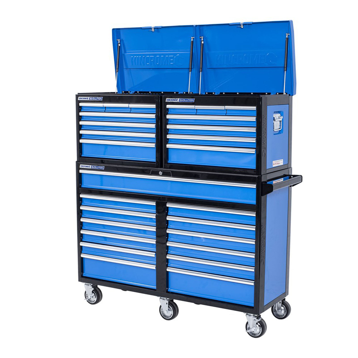 Kincrome Evolution Super Wide Dual Deep Chest & Trolley Combo 27 Drawer ...