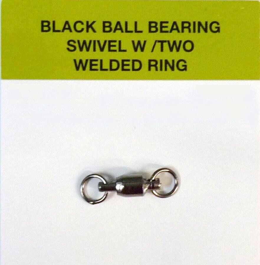 Seahorse Black Ball Bearing Swivel - Welded Ring Size 02