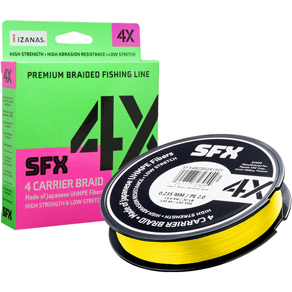 Sufix SFX 4X Braided Line 50lb 150yds Yellow